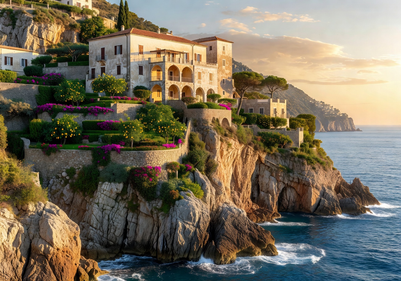 Monastero Santa Rosa dramatic cliffs overlooking the Amalfi Coast